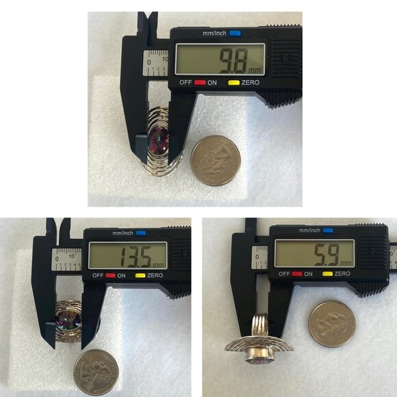 Sterling Silver 925 India Large Bezel Set Oval Mystic Quartz Statement Ring 5.5 - Picture 10 of 16